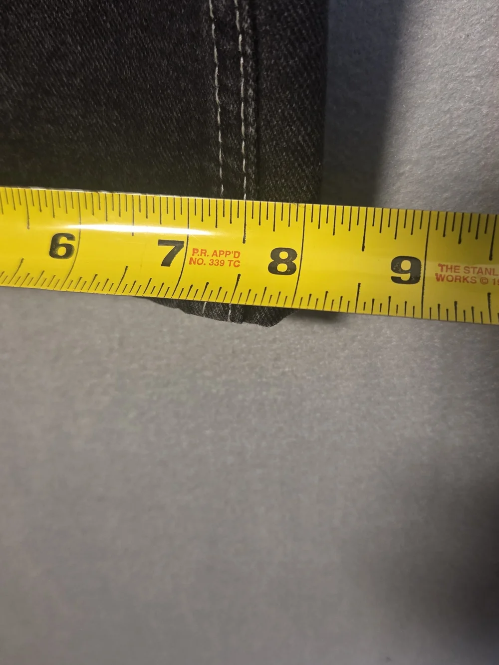 BK black denim cargo jeans with white contrast stitching (O653)